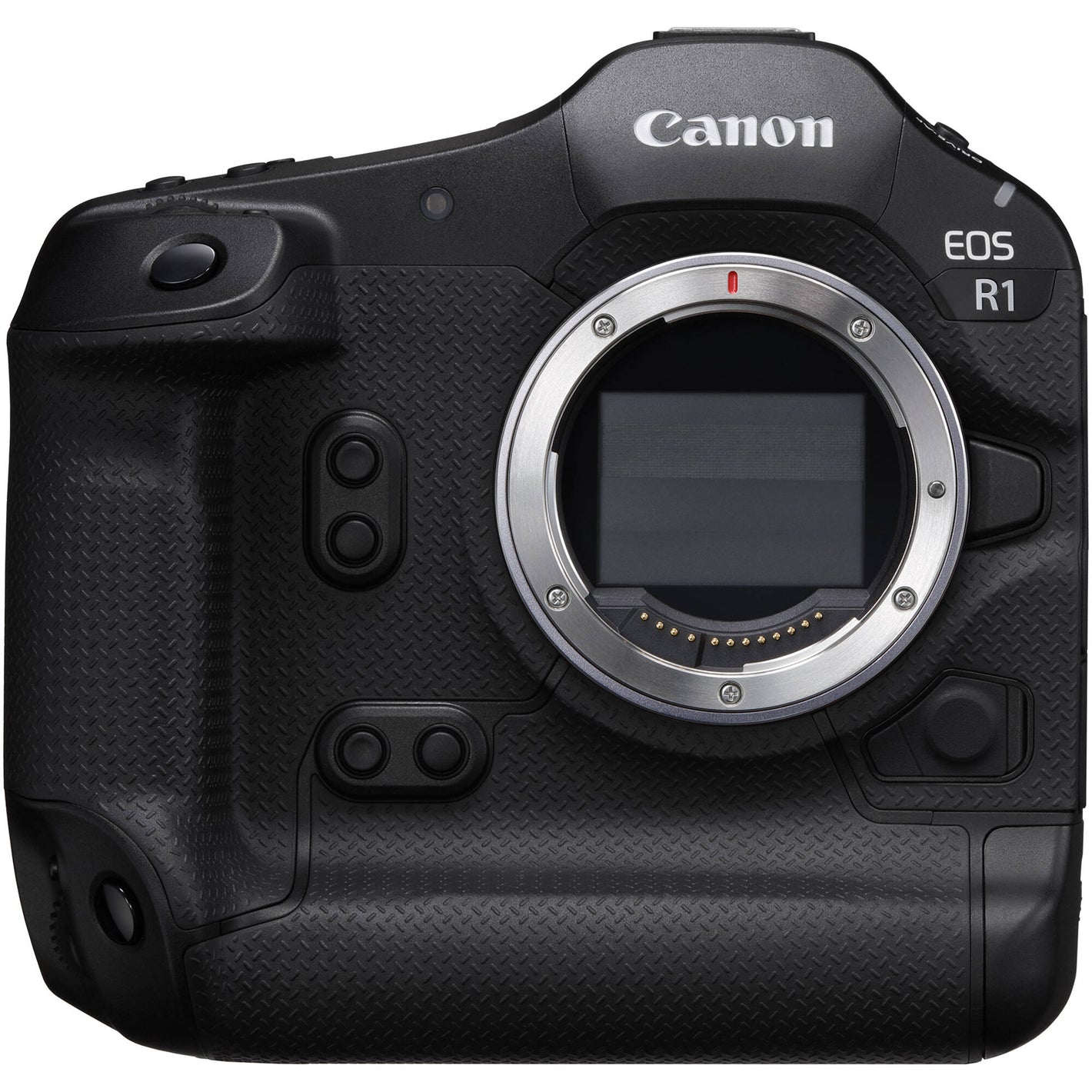 Canon EOS R1 Mirrorless Camera with 24.2MP full-frame stacked sensor, DIGIC X + Accelerator, 40fps shooting, 6K RAW 60p video, advanced deep-learning AF with eye control, 8.5-stop IBIS, Wi-Fi 6E and 2.5G Ethernet.