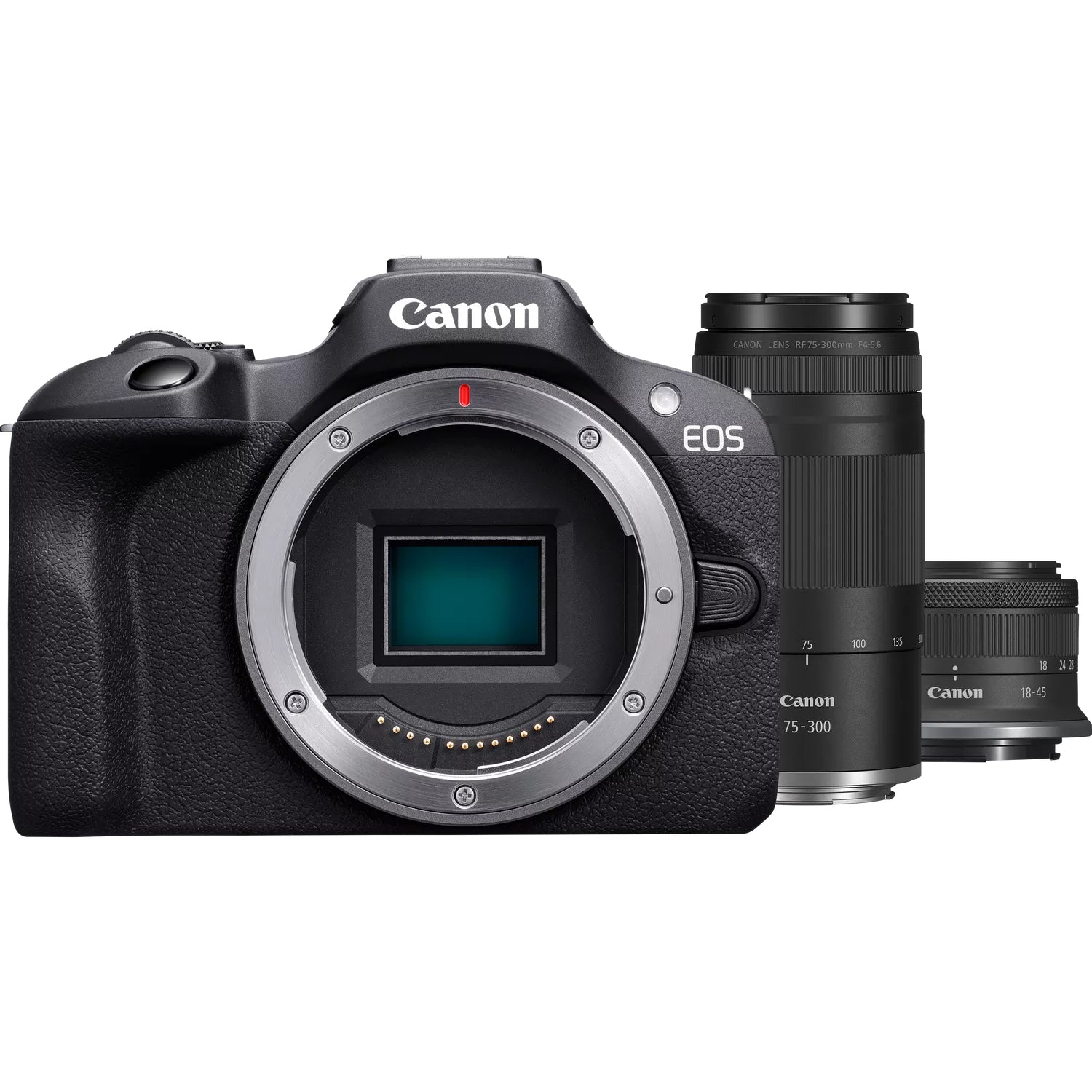 Canon EOS R100 mirrorless camera with twin zoom kit