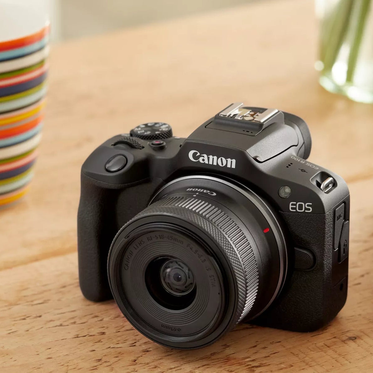 Canon EOS R100 mirrorless camera with 18-45mm lens