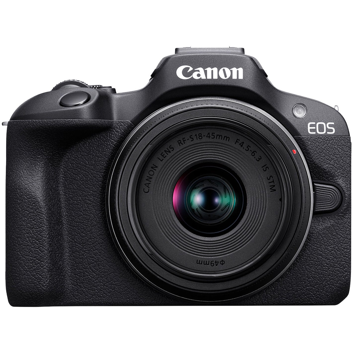 Canon EOS R100 Mirrorless Camera Travel Kit: 24.1MP APS-C sensor, DIGIC 8 processor, 4K 24p crop video, Dual Pixel AF, 6.5fps shooting, OLED EVF, Wi-Fi, Bluetooth, RF-S 18-45mm lens included.