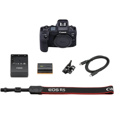 Canon EOS R5 with 24-105mm lens, 45MP sensor, 8K video, and image stabilisation.