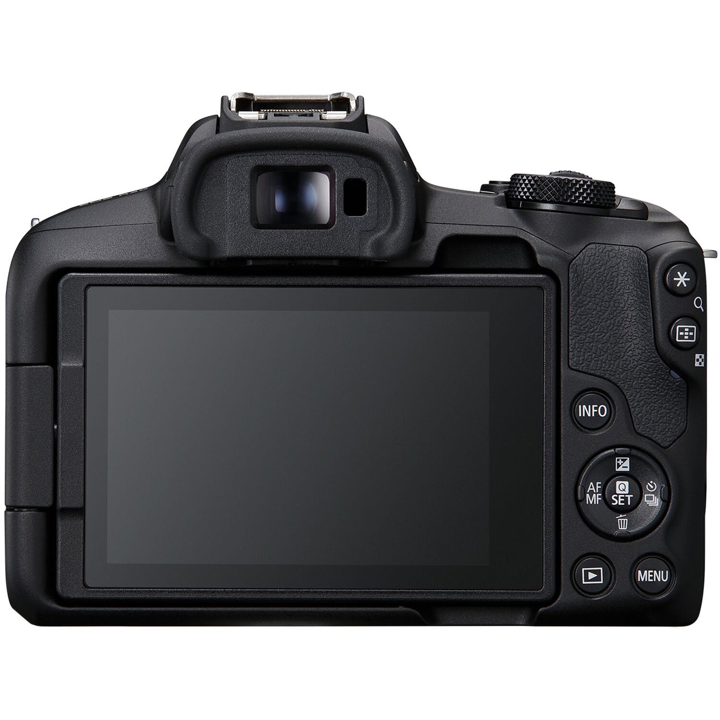 Canon EOS R50 with 18-45mm and 55-210mm lenses and vari-angle touchscreen.