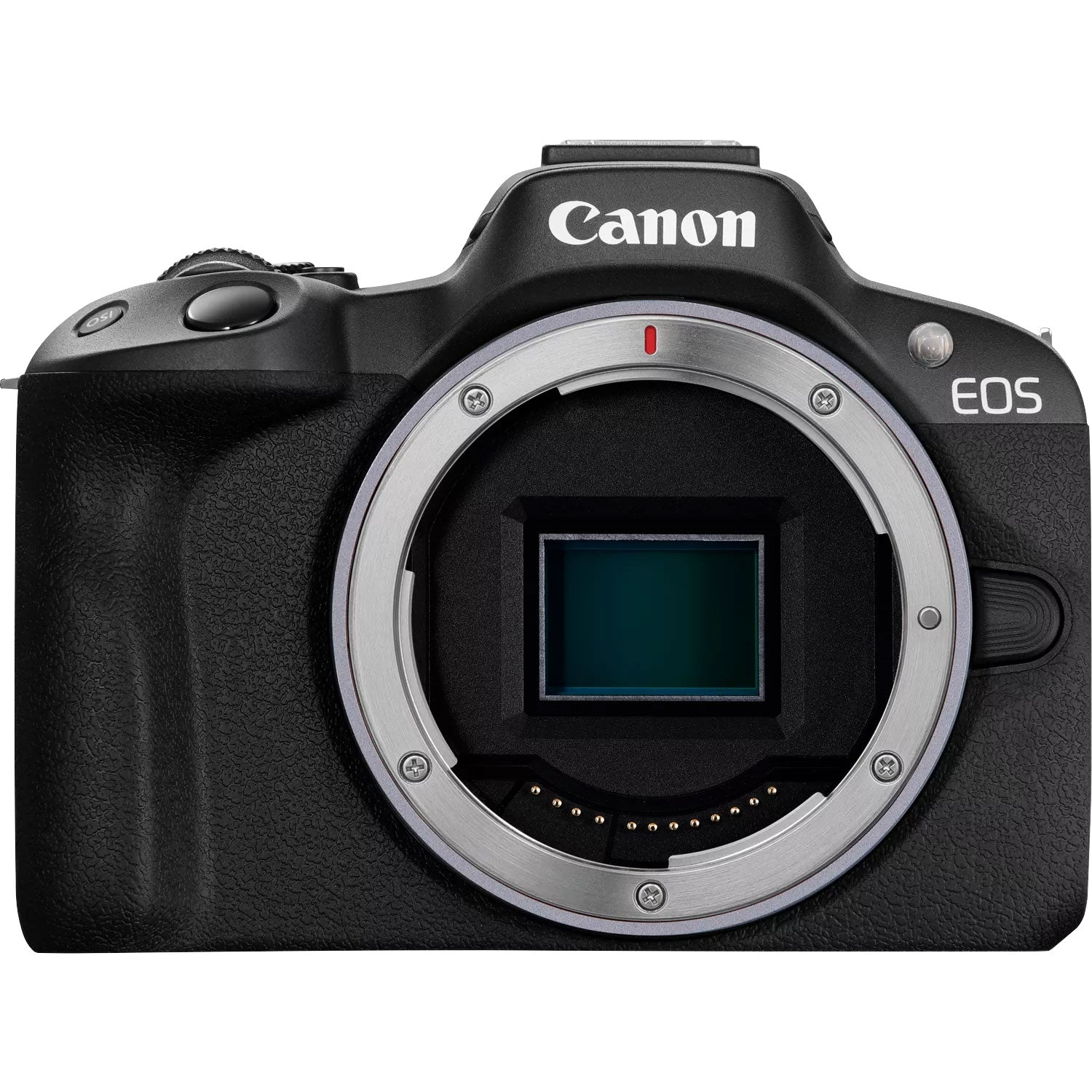 Canon EOS R50 kit with 18-45mm and 75-300mm RF lenses - front view