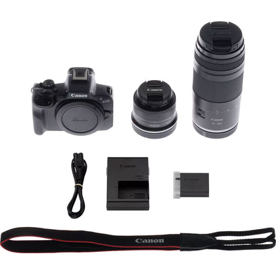 Canon EOS R50 kit with 18-45mm and 75-300mm RF lenses - complete kit 3
