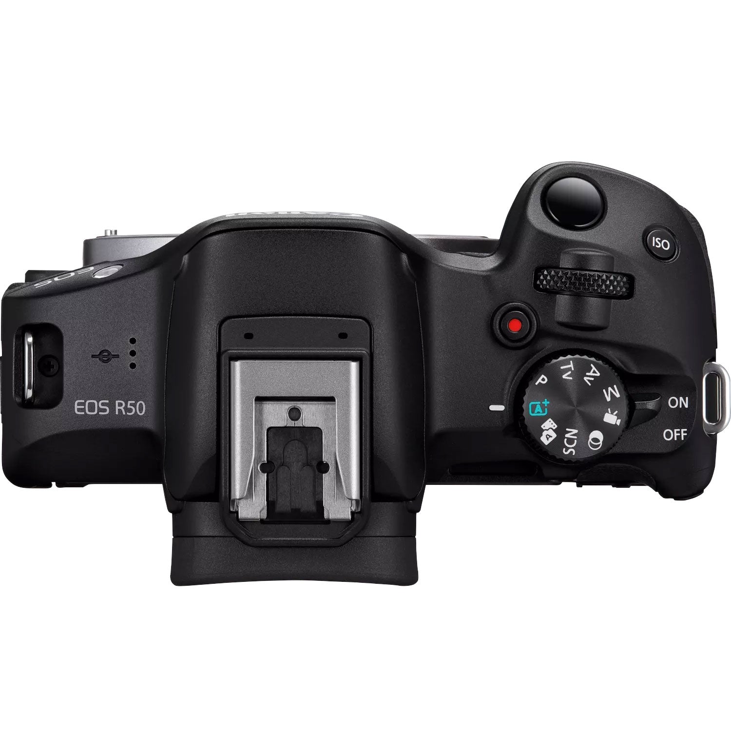 Canon EOS R50 kit with 18-45mm and 75-300mm RF lenses - top view
