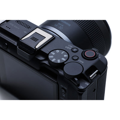 Canon EOS R50 V Mirrorless Camera: 24.2MP APS-C sensor, DIGIC X processor, Dual Pixel CMOS AF II, 4K 60p video, 6K oversampling, Full HD 120p slow motion, Canon Log 3, Wi-Fi, and interchangeable RF lenses.