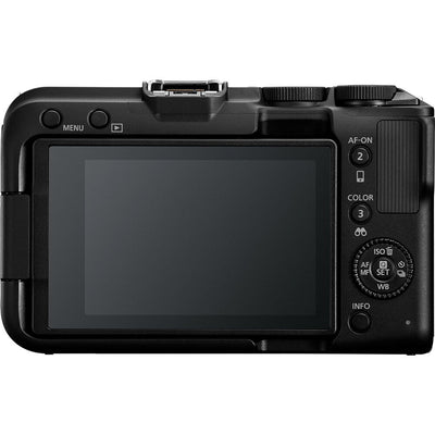 Canon EOS R50 V Mirrorless Camera: 24.2MP APS-C sensor, DIGIC X processor, Dual Pixel CMOS AF II, 4K 60p video, 6K oversampling, Full HD 120p slow motion, Canon Log 3, Wi-Fi, and interchangeable RF lenses.