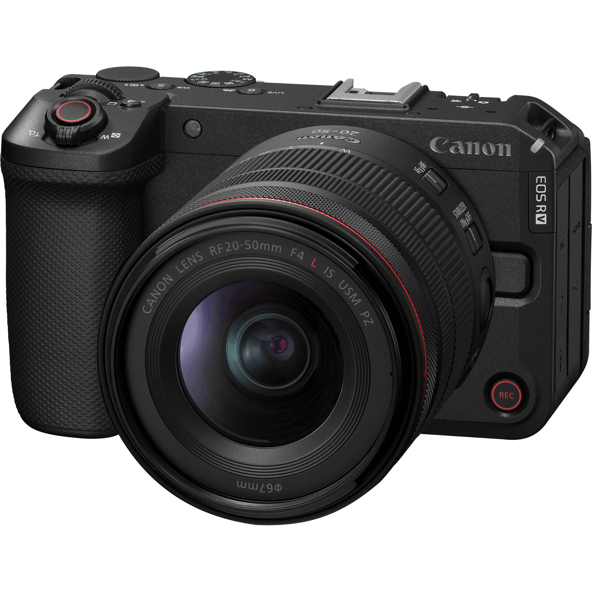 Canon EOS R6 V full-frame Canon camera with RF 20-50mm lens for 4K video production and streaming