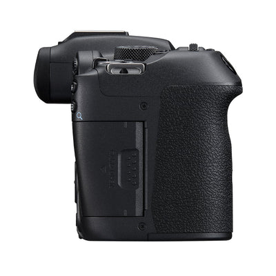 Canon EOS R7 Mirrorless Camera: 32.5MP APS-C sensor, DIGIC X processor, Dual Pixel CMOS AF II, 4K 60p video (7K oversampled), 30fps burst, 7-stop IBIS, AF tracking for humans and animals, supports EF/EF-S lenses with adapter.