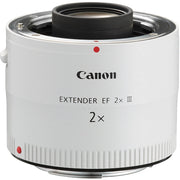 The Canon Extender EF 2X III teleconverter delivers 2× magnification with Super Spectra and Fluorine coatings for crisp, clear images.