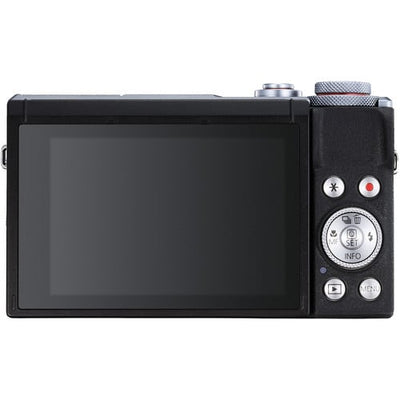 Canon PowerShot G7 X Mark III (Silver): 20.1MP 1" stacked CMOS sensor, DIGIC 8 processor, 4.2x optical zoom (24-100mm), f/1.8-2.8 lens, 4K 30p & Full HD 120p video, 20fps shooting, 3" tilting touchscreen, Wi-Fi, Bluetooth, live streaming, external mic input. 