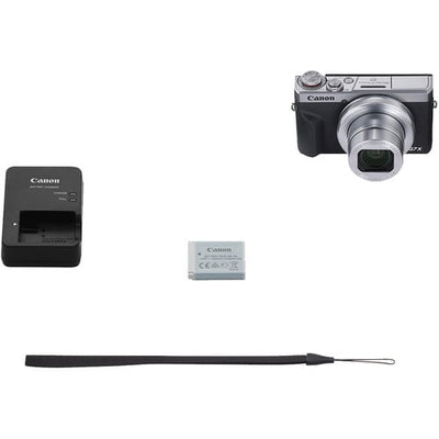 Canon PowerShot G7 X Mark III (Silver): 20.1MP 1" stacked CMOS sensor, DIGIC 8 processor, 4.2x optical zoom (24-100mm), f/1.8-2.8 lens, 4K 30p & Full HD 120p video, 20fps shooting, 3" tilting touchscreen, Wi-Fi, Bluetooth, live streaming, external mic input. 