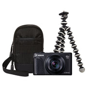 Canon SX740 HS Lite camera kit including tripod and travel case
