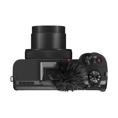 Canon PowerShot V1 Premium Vlogger Kit: 22MP 1.4" CMOS sensor, 16-50mm f/2.8-4.5 lens, 4K 30p full-width and 4K 60p (1.4x crop) video, Dual Pixel CMOS AF II, built-in cooling fan, 3" vari-angle touchscreen, Canon Log 3, built-in ND filter, mic input, headphone output, Wi-Fi, USB-C, 32GB SD card, tripod grip, and windscreen included.