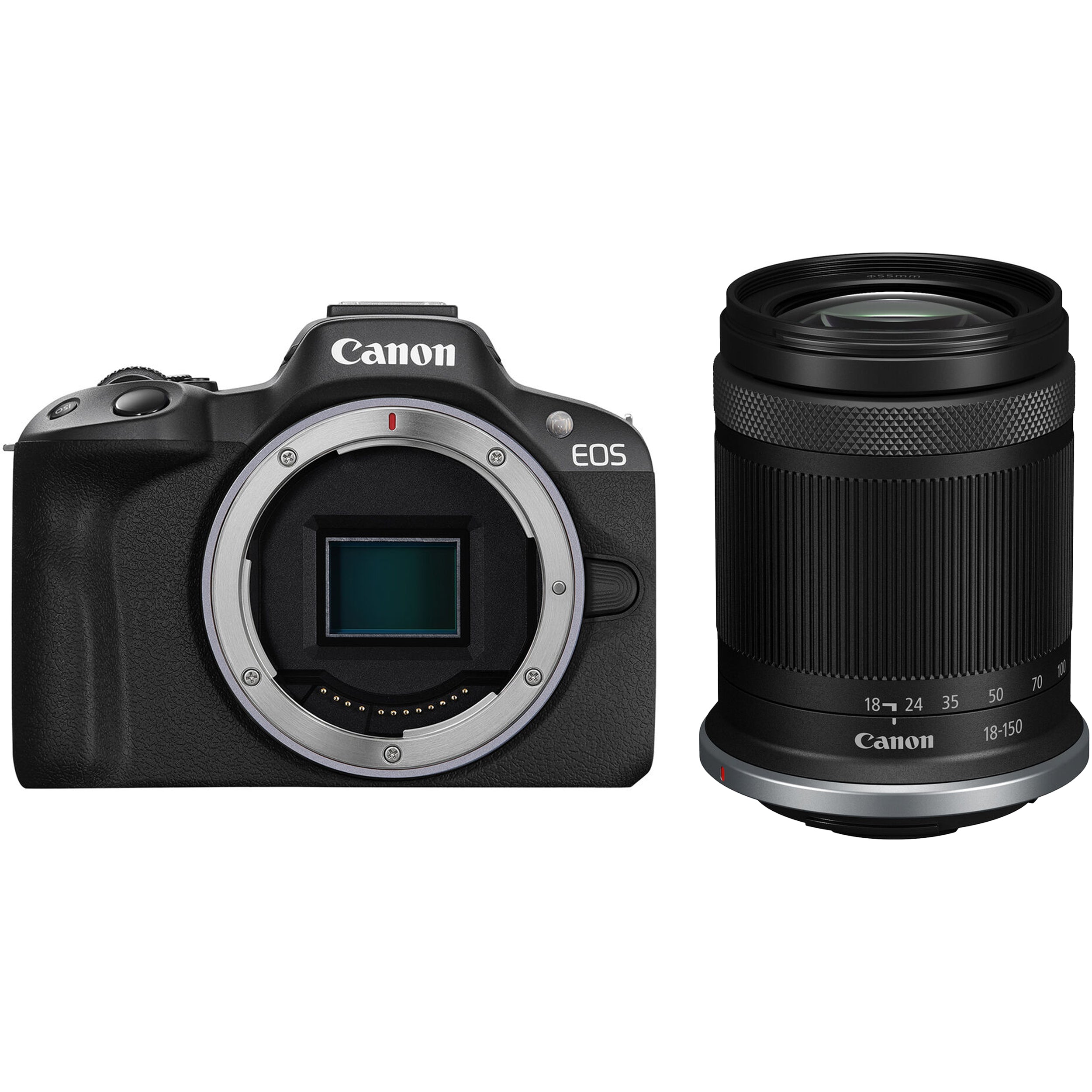 Canon EOS R50 mirrorless camera with RF 18-150mm lens kit, APS-C 24.2MP hybrid camera
