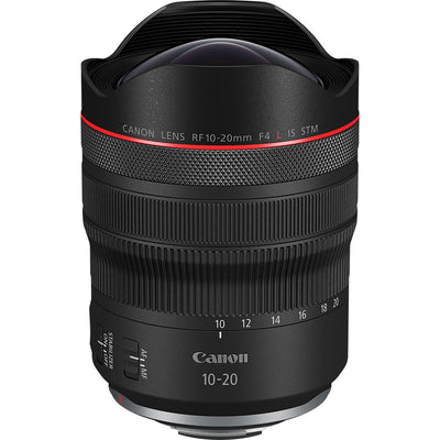 Canon RF 10-20mm f/4L IS STM ultra-wide-angle zoom lens for full-frame cameras with advanced optics and image stabilisation