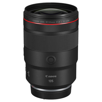 Canon RF 135mm f/1.8L IS USM telephoto lens for full-frame cameras with fast aperture, advanced optics, and 5.5-stop image stabiliser