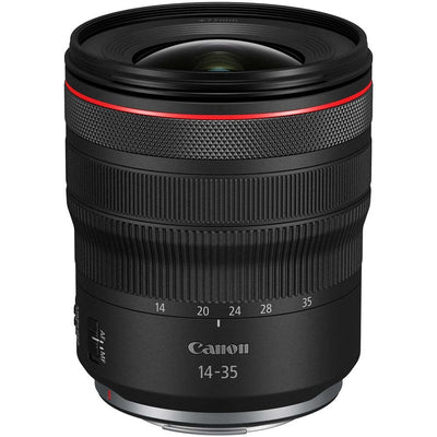 Canon RF 14-35mm f/4L IS USM ultra-wide zoom lens – lightweight, sharp, and stabilized for landscapes, interiors, and travel.