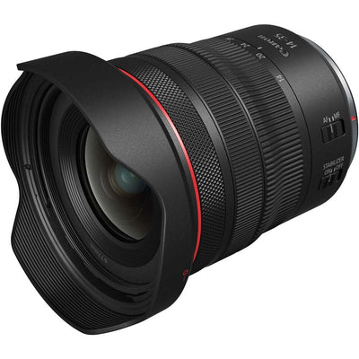 Canon RF 14-35mm f/4L IS USM ultra-wide zoom lens – lightweight, sharp, and stabilized for landscapes, interiors, and travel.