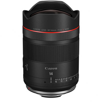Ultra-wide Canon RF 14mm f/1.4L VCM prime lens with L-series build
