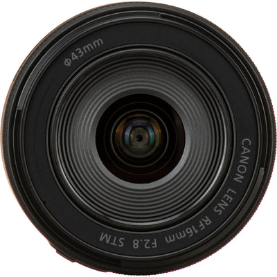 Canon RF 16mm f/2.8 STM ultra-wide-angle lens with compact design and smooth STM autofocus