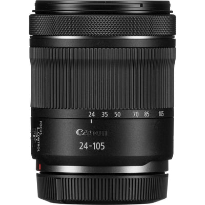 Canon RF 24-105mm f/4-7.1 IS STM lens for EOS R cameras with versatile zoom, optical image stabilisation, and Center Macro Focus