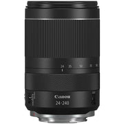 Canon RF 24-240mm f/4-6.3 IS USM – all-in-one zoom lens with broad focal range, fast Nano USM autofocus, and image stabilization.