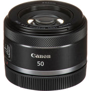 Canon RF 50mm f/1.8 STM prime lens for mirrorless cameras - front angle 