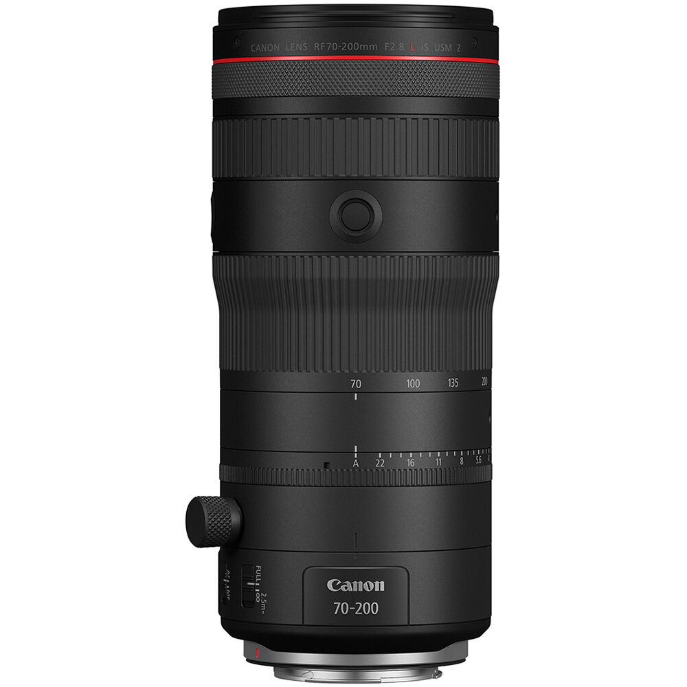 Canon RF 70-200mm f/2.8 L IS USM Z Lens (Black) – premium telephoto zoom lens for RF-mount cameras, featuring fast f/2.8 aperture, image stabilisation, and compact design for professional use.