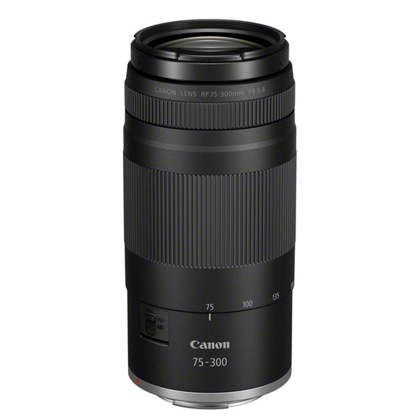 Canon camera lens with model number 75-300 on a white background