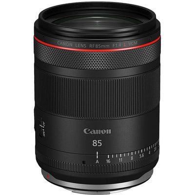 Canon RF 85mm f/1.4 L VCM Lens with bright aperture, creamy bokeh, advanced optics, and fast autofocus for portraits and video