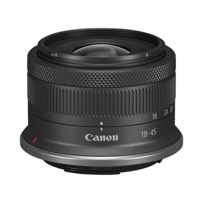 Canon RF-S 18-45mm f/4.5-6.3 IS STM. Lightweight everyday zoom lens for APS-C EOS R cameras, with Image Stabilizer and quiet STM autofocus.