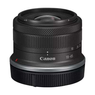 Canon RF-S 18-45mm f/4.5-6.3 IS STM. Lightweight everyday zoom lens for APS-C EOS R cameras, with Image Stabilizer and quiet STM autofocus.