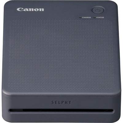 Canon Selphy Square QX20: Portable dye sublimation photo printer with 287x287 dpi resolution, supports square (72x85mm) and card-size (54x85mm) sticker paper, prints fade-resistant photos lasting up to 100 years, built-in lithium battery with approx. 40-sec print speed, Wi-Fi connectivity, USB-C charging, controlled via SELPHY Photo Layout app.