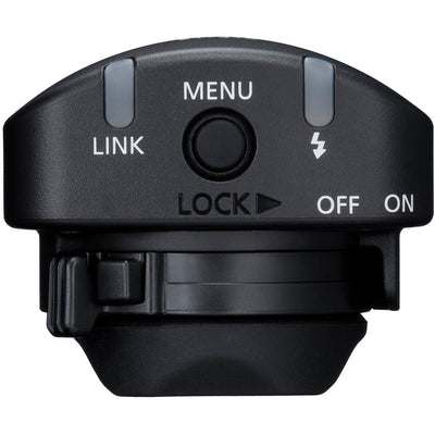 Black electronic device with buttons labeled 'Menu', 'Link', 'Lock', 'Off', and 'On' on a white background.