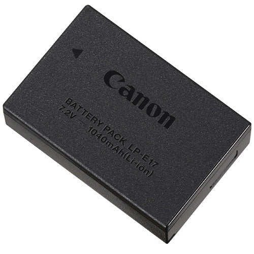 Canon LP-E17 rechargeable lithium-ion battery for Canon mirrorless and DSLR cameras.