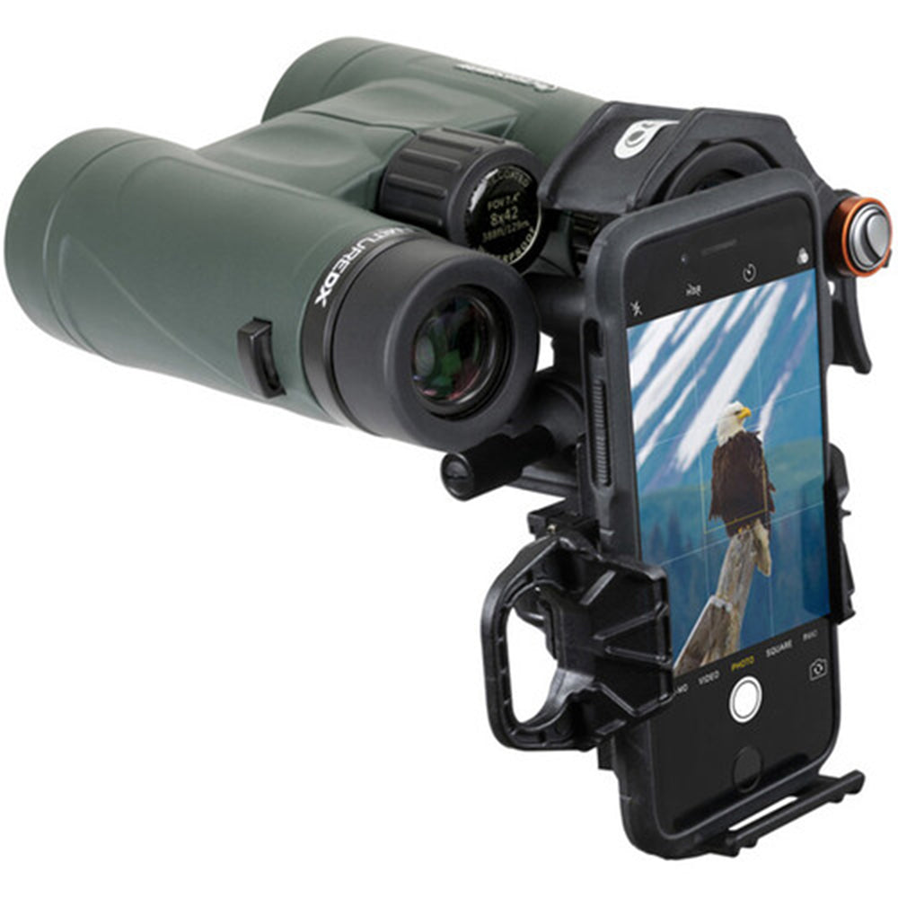 Celestron NexYZ DX 3-axis smartphone adapter kit with Bluetooth remote for telescopes, binoculars, and microscopes