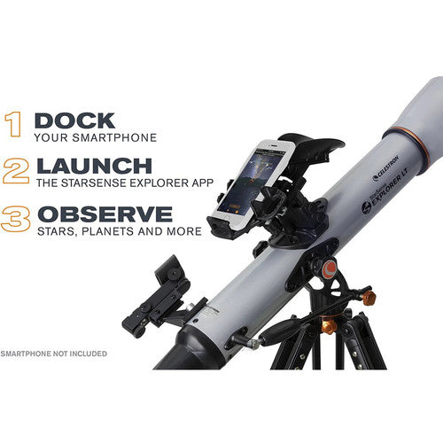 Celestron StarSense Explorer LT 80AZ 80mm f/11 AZ Refractor Telescope.  Integrated smartphone and telescope features for easy astronomy.