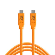 Tether Tools TetherPro USB-C Male to USB-C Male Cable (4.6 m Orange) for high-speed tethered photography connections.