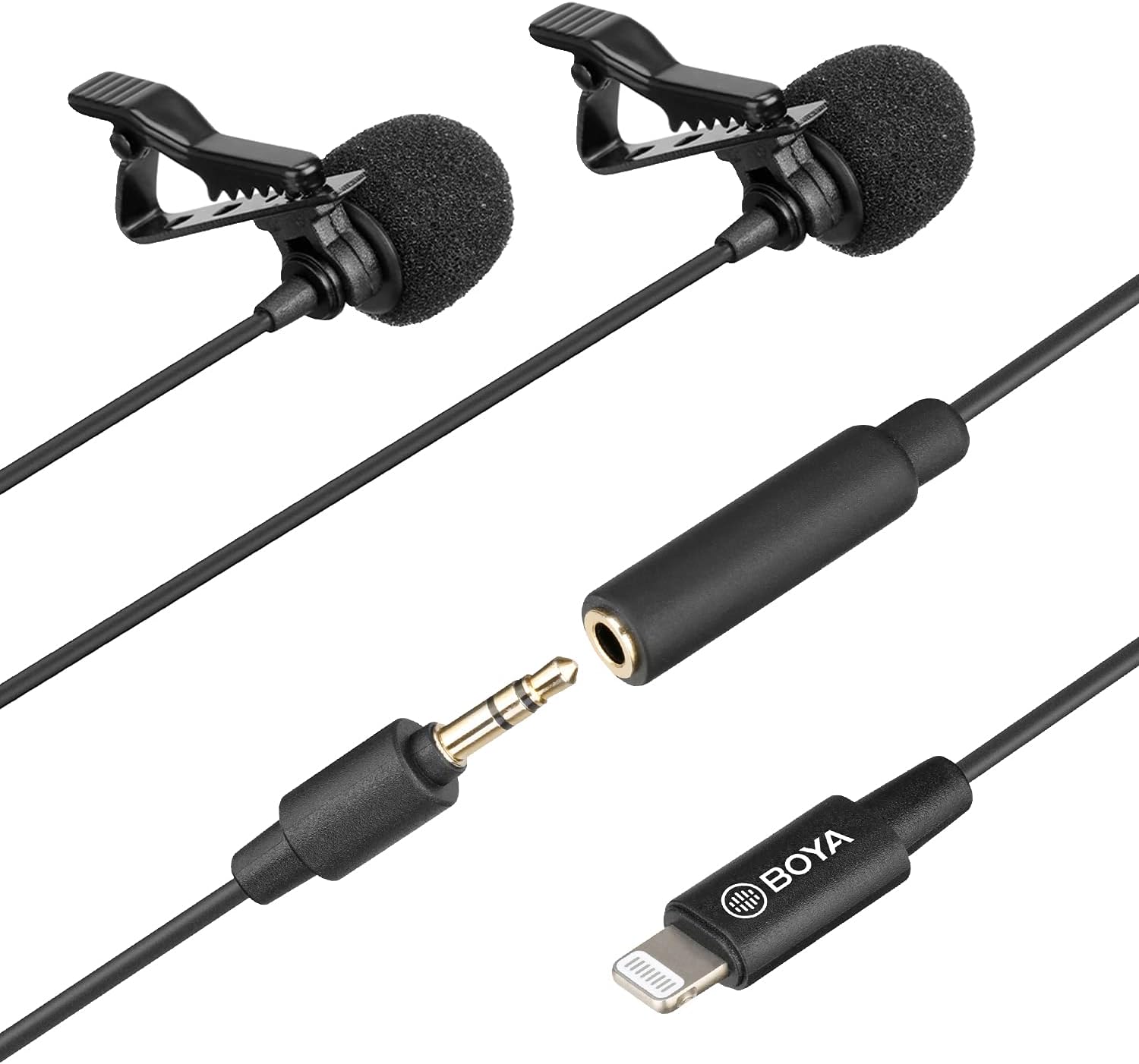 Boya BY-M2D Digital Dual Lavalier Microphones with Lightning Cable for iPhone and iPad
