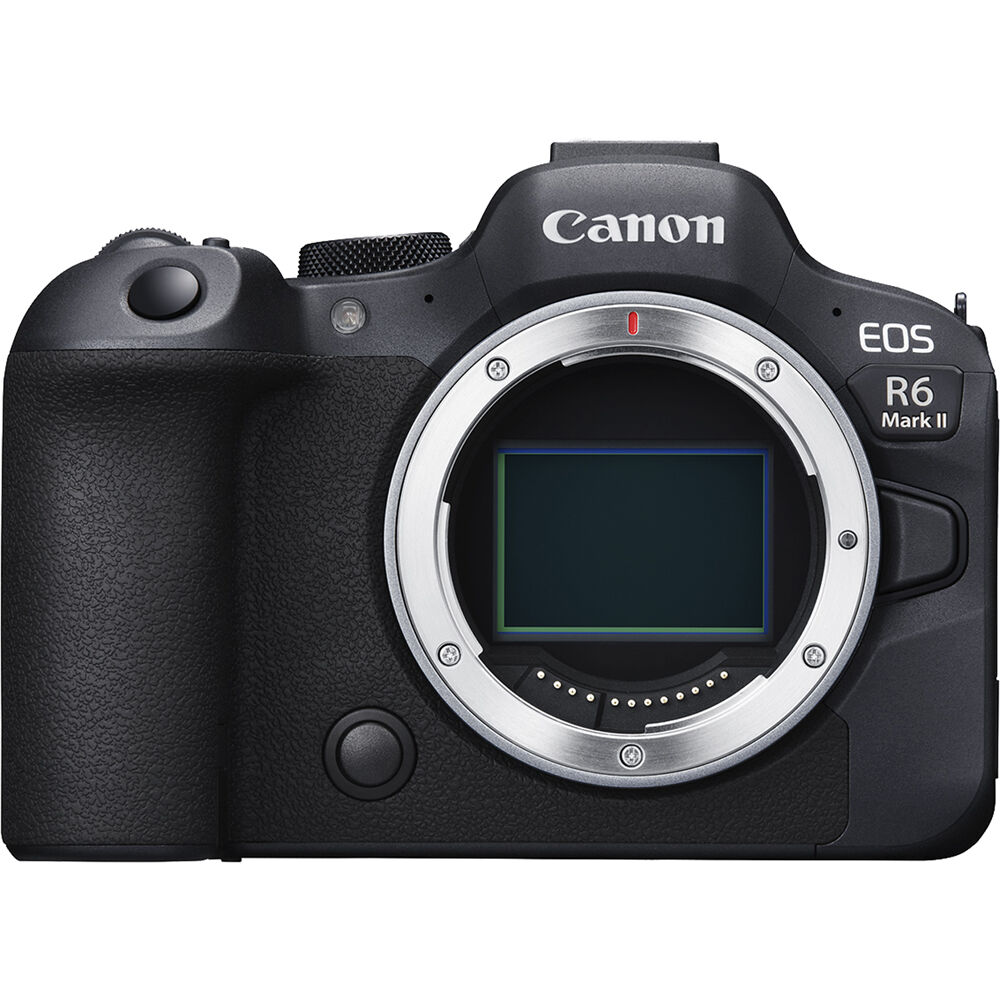 Canon EOS R6 Mark II mirrorless camera with 24.2MP sensor, fast autofocus, and 4K 60p video for photography and multimedia creation