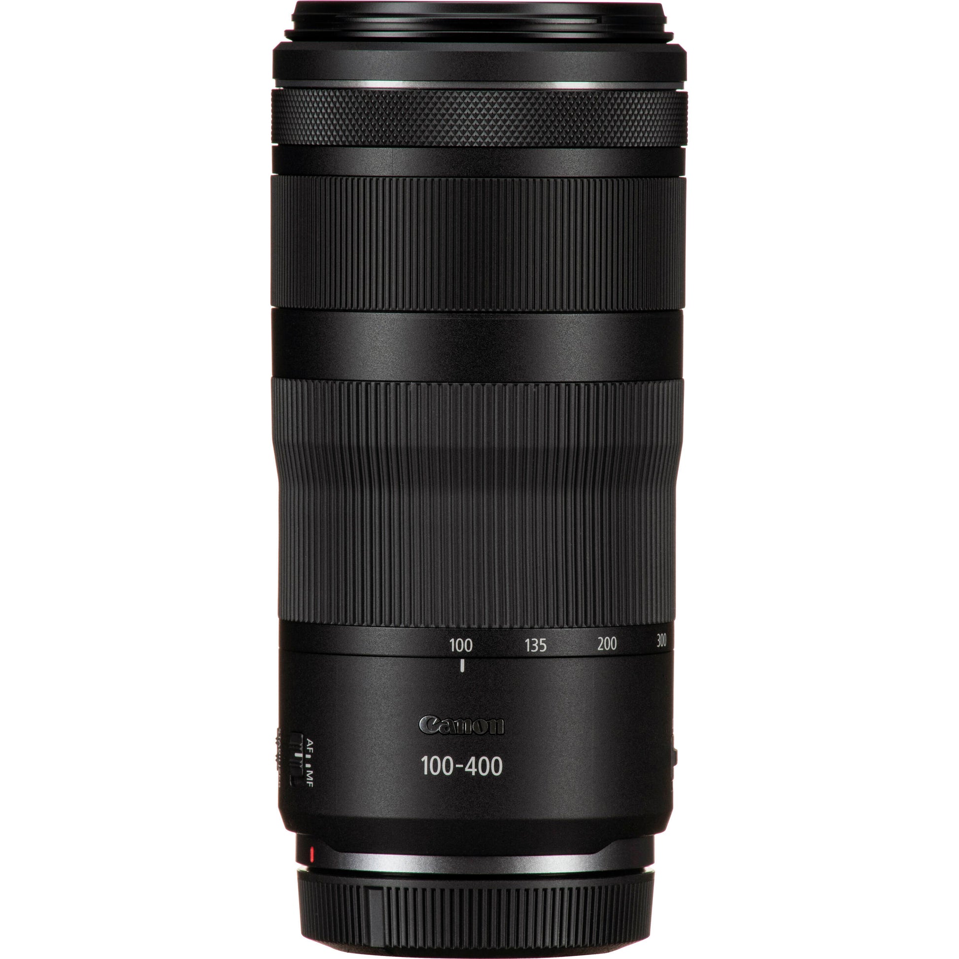 Canon RF 100–400mm f/5.6–8 IS USM telephoto zoom lens for wildlife, sports, and travel photography with fast Nano USM autofocus and image stabilization