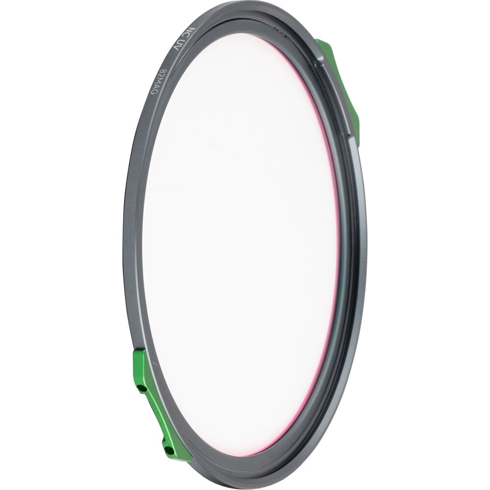 NiSi JetMag Pro UV filter attached to a camera lens, blocking UV light and reducing glare.