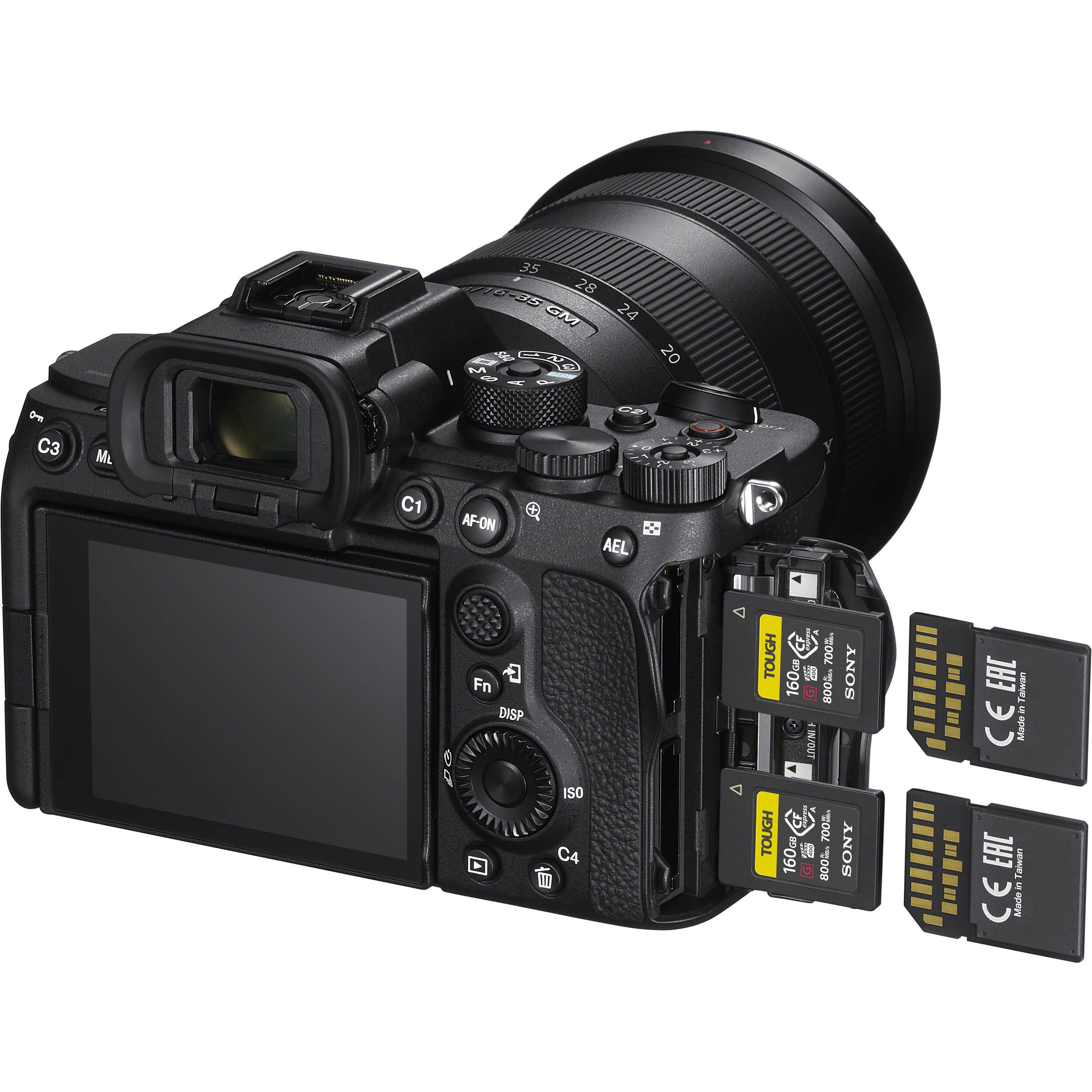 Sony Alpha a7S III full-frame mirrorless camera, 12.1MP sensor, 4K 120fps video, 5-axis stabilisation, and fast hybrid autofocus for low-light performance.
