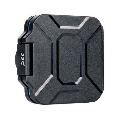 Compact and slim memory card case with great shock absorption.