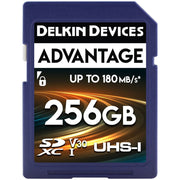 Delkin Devices Advantage UHS-I SDXC Memory Card – high-performance storage with up to 100MB/s read speed, perfect for capturing stunning photos and Full HD video.