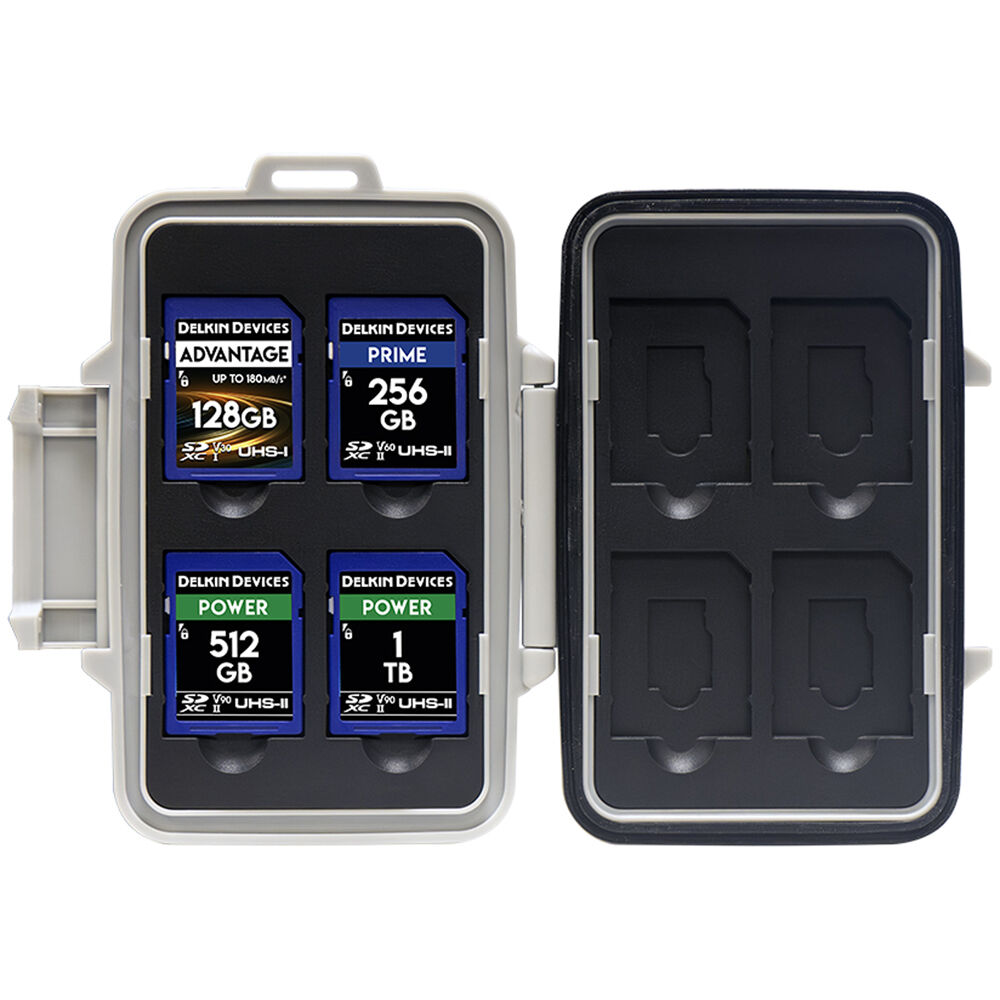 Delkin Devices SD microSD card storage tote example view