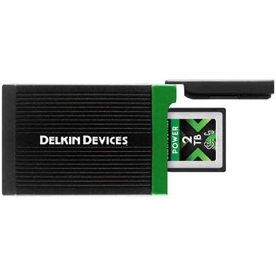 Delkin Devices USB 4.0 CFexpress Type B Memory Card Reader – high-speed reader for fast and reliable transfers from CFexpress Type B cards to computers.