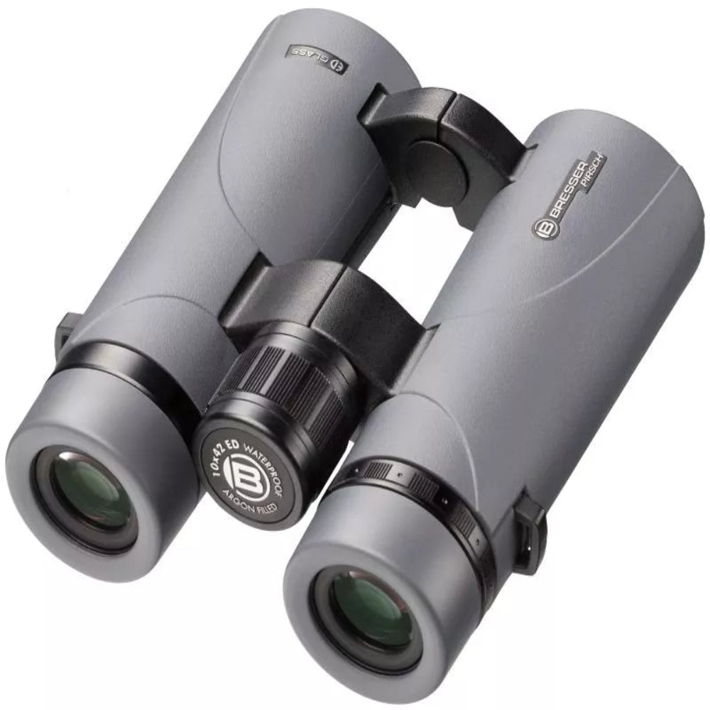Bresser Pirsch ED 10x42 waterproof binoculars for outdoor use.