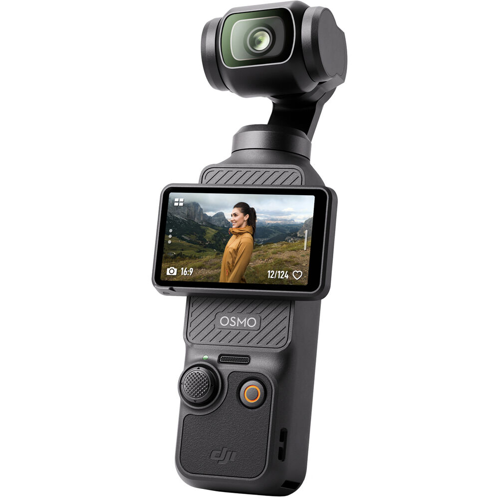 DJI Osmo Pocket 3 – compact 4K gimbal camera with 1-inch sensor, 3-axis stabilization, and rotating touchscreen for smooth, high-quality video on the go.
